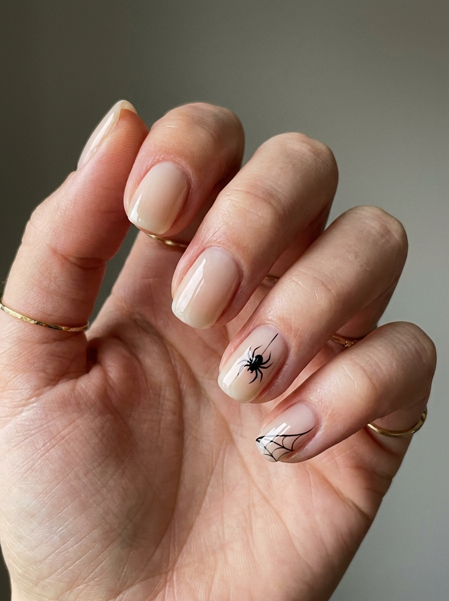 Tiny Spider Accent Nails als Halloween Nägel Inspiration 2026